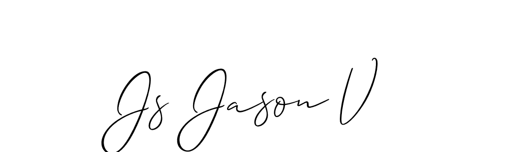 How to make Js Jason V name signature. Use Allison_Script style for creating short signs online. This is the latest handwritten sign. Js Jason V signature style 2 images and pictures png