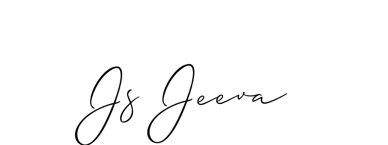 How to make Js Jeeva signature? Allison_Script is a professional autograph style. Create handwritten signature for Js Jeeva name. Js Jeeva signature style 2 images and pictures png