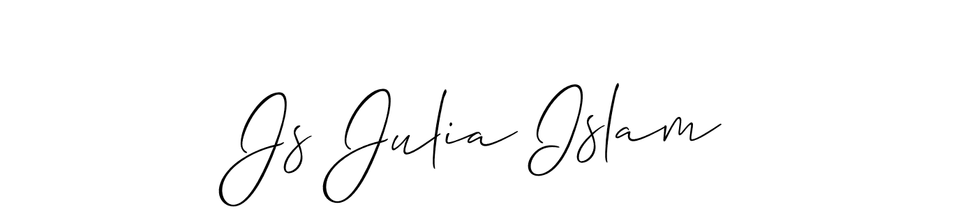 Js Julia Islam stylish signature style. Best Handwritten Sign (Allison_Script) for my name. Handwritten Signature Collection Ideas for my name Js Julia Islam. Js Julia Islam signature style 2 images and pictures png
