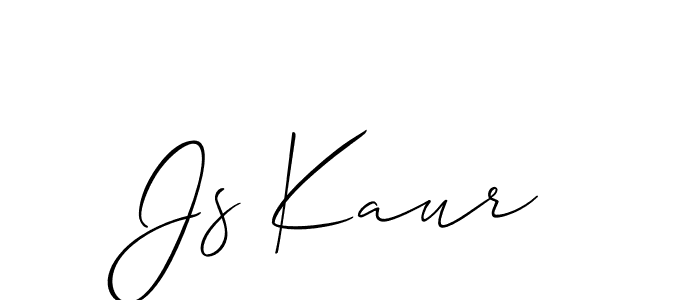 Also You can easily find your signature by using the search form. We will create Js Kaur name handwritten signature images for you free of cost using Allison_Script sign style. Js Kaur signature style 2 images and pictures png