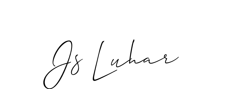 This is the best signature style for the Js Luhar name. Also you like these signature font (Allison_Script). Mix name signature. Js Luhar signature style 2 images and pictures png