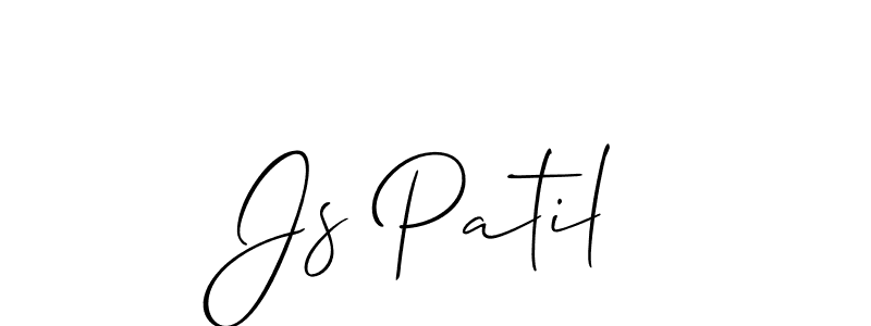 How to make Js Patil signature? Allison_Script is a professional autograph style. Create handwritten signature for Js Patil name. Js Patil signature style 2 images and pictures png