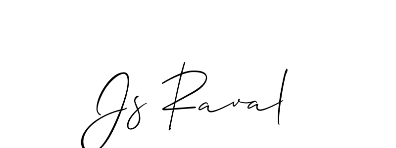 if you are searching for the best signature style for your name Js Raval. so please give up your signature search. here we have designed multiple signature styles  using Allison_Script. Js Raval signature style 2 images and pictures png