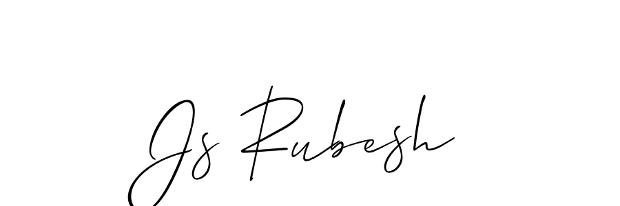 How to make Js Rubesh signature? Allison_Script is a professional autograph style. Create handwritten signature for Js Rubesh name. Js Rubesh signature style 2 images and pictures png