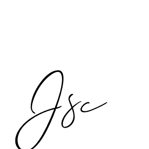 Design your own signature with our free online signature maker. With this signature software, you can create a handwritten (Allison_Script) signature for name Jsc. Jsc signature style 2 images and pictures png