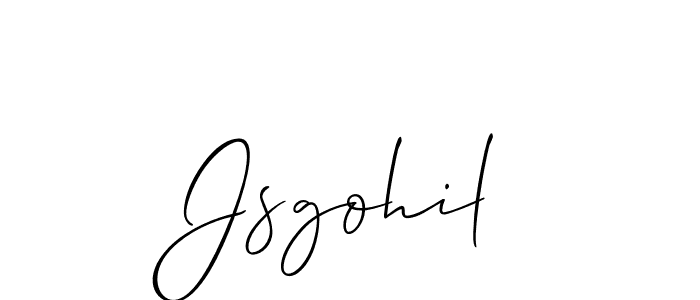 Design your own signature with our free online signature maker. With this signature software, you can create a handwritten (Allison_Script) signature for name Jsgohil. Jsgohil signature style 2 images and pictures png