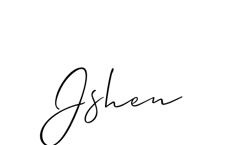 The best way (Allison_Script) to make a short signature is to pick only two or three words in your name. The name Jshen include a total of six letters. For converting this name. Jshen signature style 2 images and pictures png