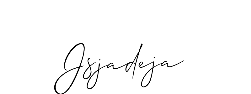 How to make Jsjadeja name signature. Use Allison_Script style for creating short signs online. This is the latest handwritten sign. Jsjadeja signature style 2 images and pictures png