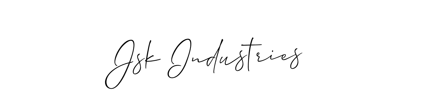 Make a beautiful signature design for name Jsk Industries. With this signature (Allison_Script) style, you can create a handwritten signature for free. Jsk Industries signature style 2 images and pictures png