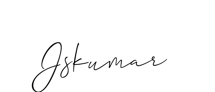 Allison_Script is a professional signature style that is perfect for those who want to add a touch of class to their signature. It is also a great choice for those who want to make their signature more unique. Get Jskumar name to fancy signature for free. Jskumar signature style 2 images and pictures png