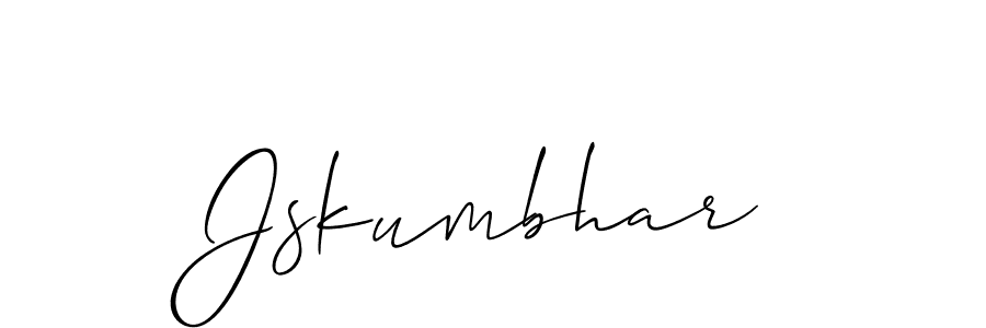 Make a beautiful signature design for name Jskumbhar. With this signature (Allison_Script) style, you can create a handwritten signature for free. Jskumbhar signature style 2 images and pictures png