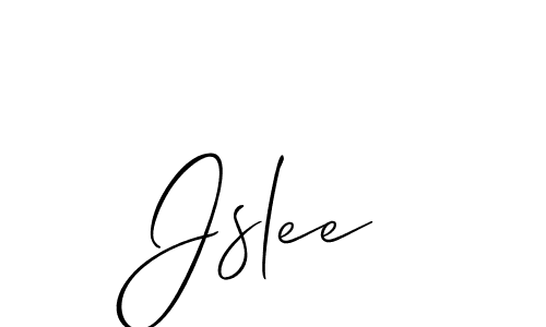 Make a beautiful signature design for name Jslee. With this signature (Allison_Script) style, you can create a handwritten signature for free. Jslee signature style 2 images and pictures png