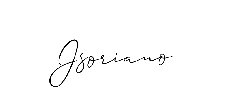 Use a signature maker to create a handwritten signature online. With this signature software, you can design (Allison_Script) your own signature for name Jsoriano. Jsoriano signature style 2 images and pictures png
