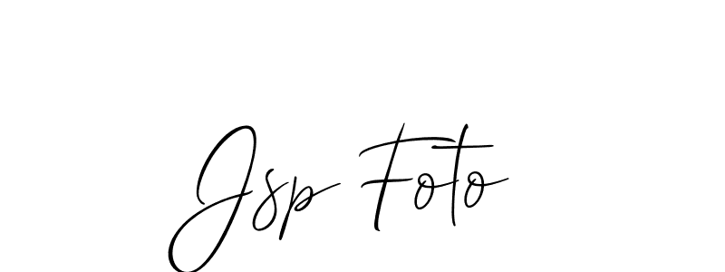 Design your own signature with our free online signature maker. With this signature software, you can create a handwritten (Allison_Script) signature for name Jsp Foto. Jsp Foto signature style 2 images and pictures png