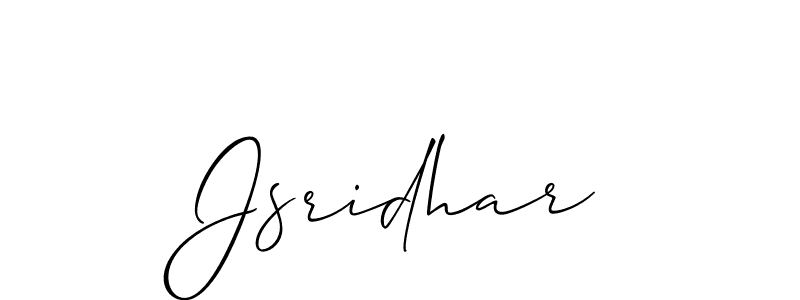 Use a signature maker to create a handwritten signature online. With this signature software, you can design (Allison_Script) your own signature for name Jsridhar. Jsridhar signature style 2 images and pictures png