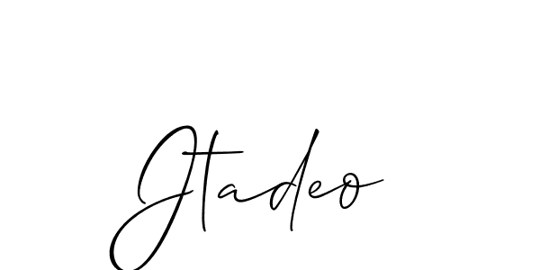 Create a beautiful signature design for name Jtadeo. With this signature (Allison_Script) fonts, you can make a handwritten signature for free. Jtadeo signature style 2 images and pictures png