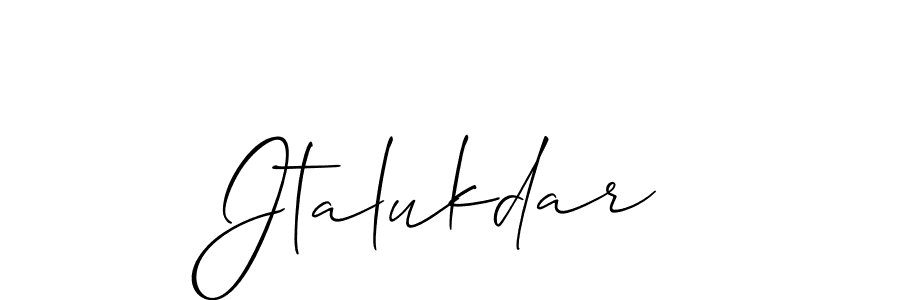 Use a signature maker to create a handwritten signature online. With this signature software, you can design (Allison_Script) your own signature for name Jtalukdar. Jtalukdar signature style 2 images and pictures png