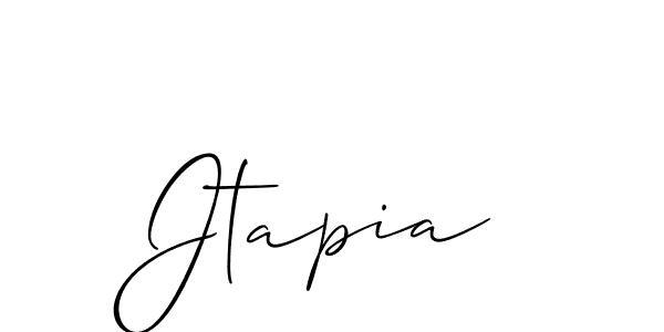 Use a signature maker to create a handwritten signature online. With this signature software, you can design (Allison_Script) your own signature for name Jtapia. Jtapia signature style 2 images and pictures png