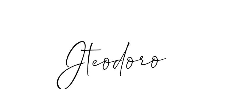 Use a signature maker to create a handwritten signature online. With this signature software, you can design (Allison_Script) your own signature for name Jteodoro. Jteodoro signature style 2 images and pictures png