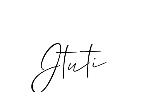 Best and Professional Signature Style for Jtuti. Allison_Script Best Signature Style Collection. Jtuti signature style 2 images and pictures png