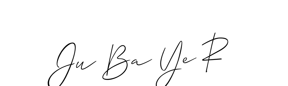 Create a beautiful signature design for name Ju Ba Ye R. With this signature (Allison_Script) fonts, you can make a handwritten signature for free. Ju Ba Ye R signature style 2 images and pictures png