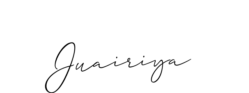 How to make Juairiya signature? Allison_Script is a professional autograph style. Create handwritten signature for Juairiya name. Juairiya signature style 2 images and pictures png