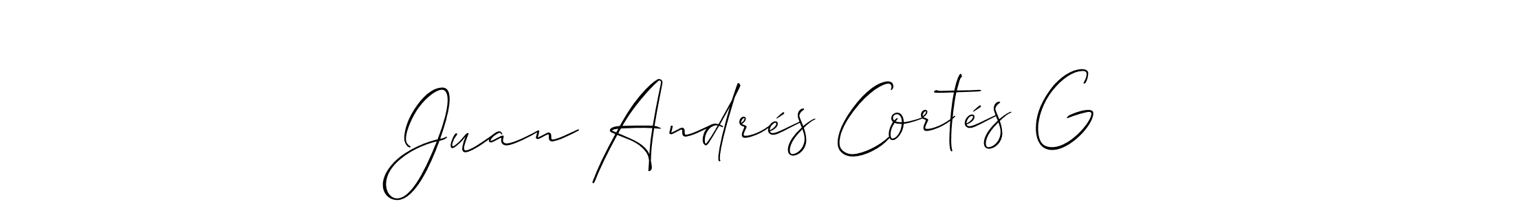 You can use this online signature creator to create a handwritten signature for the name Juan Andrés Cortés G. This is the best online autograph maker. Juan Andrés Cortés G signature style 2 images and pictures png