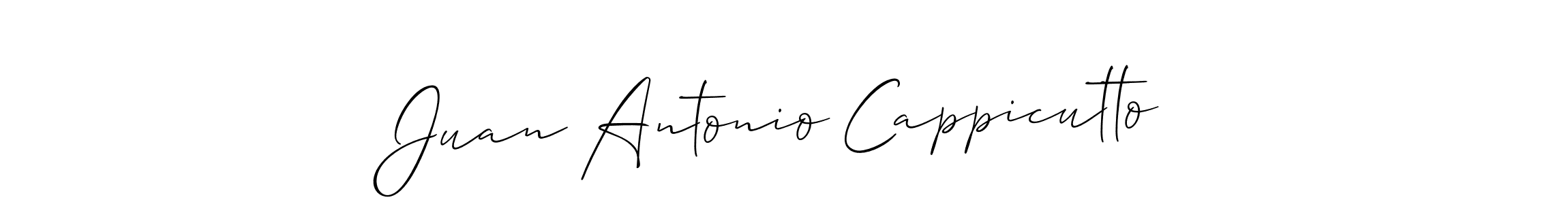 Make a short Juan Antonio Cappicutto signature style. Manage your documents anywhere anytime using Allison_Script. Create and add eSignatures, submit forms, share and send files easily. Juan Antonio Cappicutto signature style 2 images and pictures png