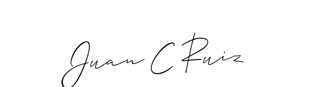 if you are searching for the best signature style for your name Juan C Ruiz. so please give up your signature search. here we have designed multiple signature styles  using Allison_Script. Juan C Ruiz signature style 2 images and pictures png