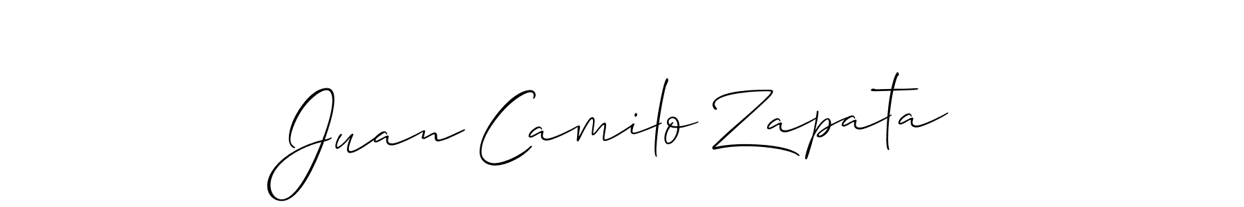 The best way (Allison_Script) to make a short signature is to pick only two or three words in your name. The name Juan Camilo Zapata include a total of six letters. For converting this name. Juan Camilo Zapata signature style 2 images and pictures png