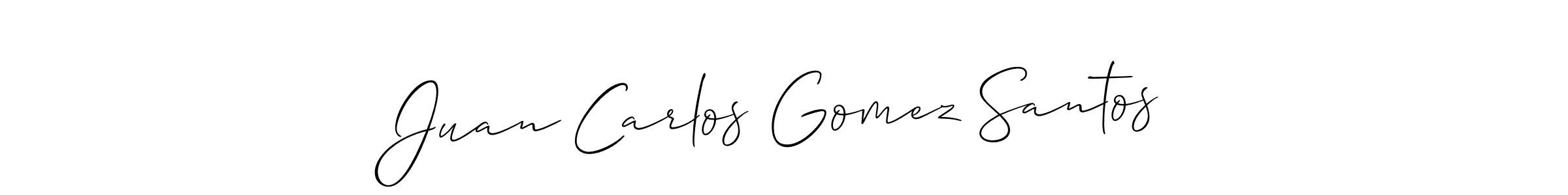 The best way (Allison_Script) to make a short signature is to pick only two or three words in your name. The name Juan Carlos Gomez Santos include a total of six letters. For converting this name. Juan Carlos Gomez Santos signature style 2 images and pictures png