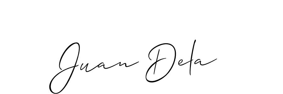 The best way (Allison_Script) to make a short signature is to pick only two or three words in your name. The name Juan Dela include a total of six letters. For converting this name. Juan Dela signature style 2 images and pictures png