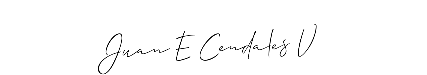 Similarly Allison_Script is the best handwritten signature design. Signature creator online .You can use it as an online autograph creator for name Juan E Cendales V. Juan E Cendales V signature style 2 images and pictures png