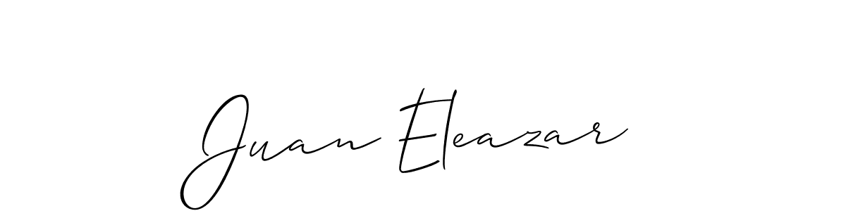 Make a beautiful signature design for name Juan Eleazar. With this signature (Allison_Script) style, you can create a handwritten signature for free. Juan Eleazar signature style 2 images and pictures png