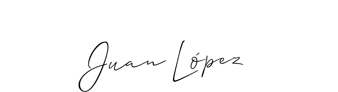 The best way (Allison_Script) to make a short signature is to pick only two or three words in your name. The name Juan López include a total of six letters. For converting this name. Juan López signature style 2 images and pictures png