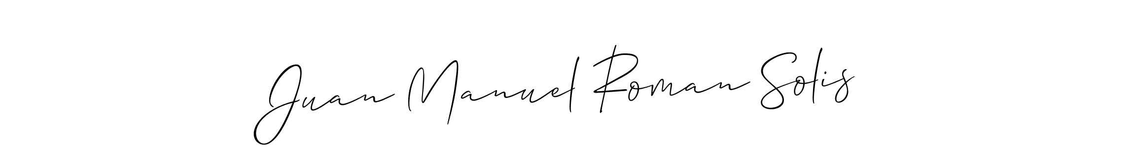 Similarly Allison_Script is the best handwritten signature design. Signature creator online .You can use it as an online autograph creator for name Juan Manuel Roman Solis. Juan Manuel Roman Solis signature style 2 images and pictures png