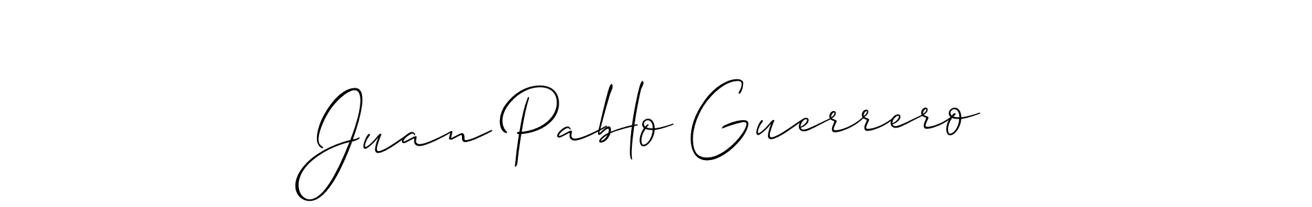 Make a beautiful signature design for name Juan Pablo Guerrero. With this signature (Allison_Script) style, you can create a handwritten signature for free. Juan Pablo Guerrero signature style 2 images and pictures png