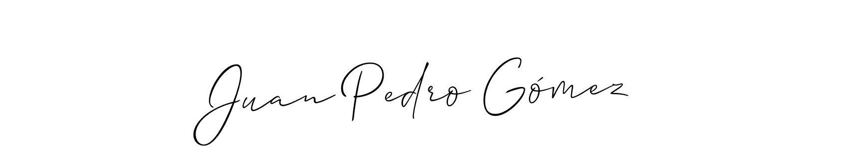 Allison_Script is a professional signature style that is perfect for those who want to add a touch of class to their signature. It is also a great choice for those who want to make their signature more unique. Get Juan Pedro Gómez name to fancy signature for free. Juan Pedro Gómez signature style 2 images and pictures png