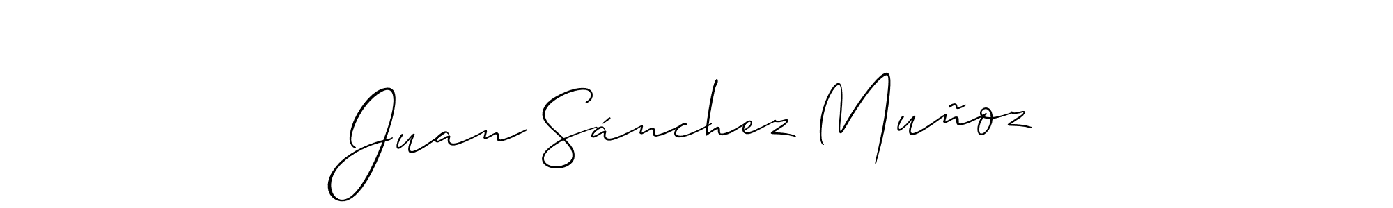 How to make Juan Sánchez Muñoz signature? Allison_Script is a professional autograph style. Create handwritten signature for Juan Sánchez Muñoz name. Juan Sánchez Muñoz signature style 2 images and pictures png