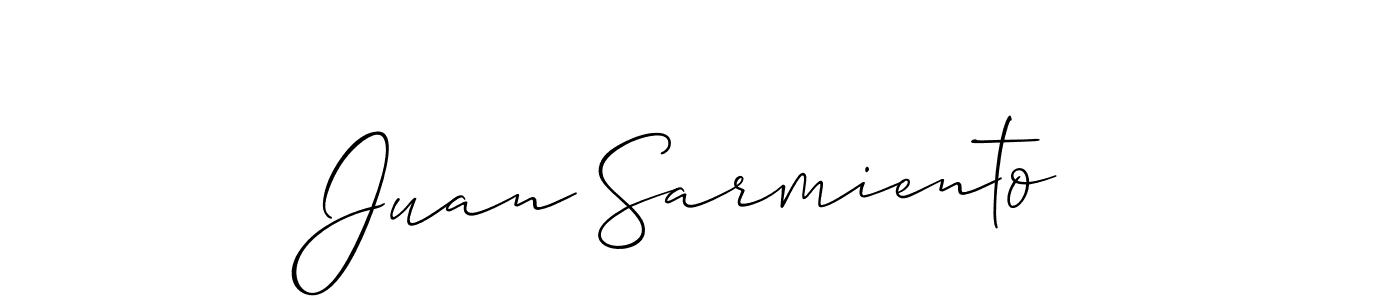 Use a signature maker to create a handwritten signature online. With this signature software, you can design (Allison_Script) your own signature for name Juan Sarmiento. Juan Sarmiento signature style 2 images and pictures png