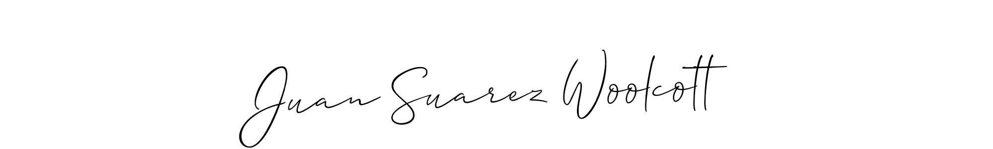 Allison_Script is a professional signature style that is perfect for those who want to add a touch of class to their signature. It is also a great choice for those who want to make their signature more unique. Get Juan Suarez Woolcott name to fancy signature for free. Juan Suarez Woolcott signature style 2 images and pictures png