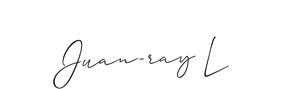 How to make Juan-ray L name signature. Use Allison_Script style for creating short signs online. This is the latest handwritten sign. Juan-ray L signature style 2 images and pictures png