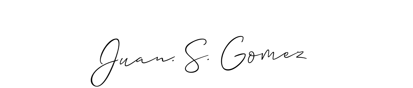 It looks lik you need a new signature style for name Juan. S. Gomez. Design unique handwritten (Allison_Script) signature with our free signature maker in just a few clicks. Juan. S. Gomez signature style 2 images and pictures png