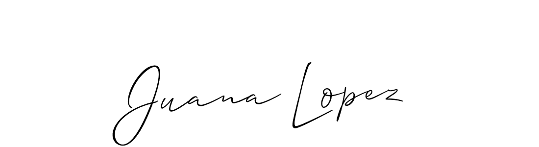 Design your own signature with our free online signature maker. With this signature software, you can create a handwritten (Allison_Script) signature for name Juana Lopez. Juana Lopez signature style 2 images and pictures png