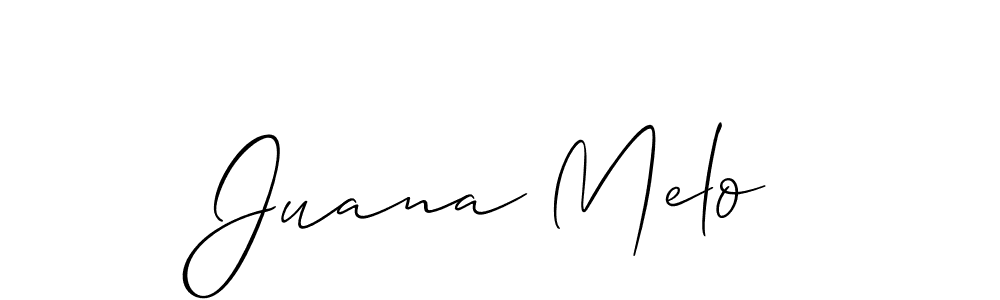 You should practise on your own different ways (Allison_Script) to write your name (Juana Melo) in signature. don't let someone else do it for you. Juana Melo signature style 2 images and pictures png