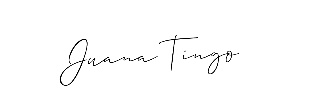 Make a short Juana Tingo signature style. Manage your documents anywhere anytime using Allison_Script. Create and add eSignatures, submit forms, share and send files easily. Juana Tingo signature style 2 images and pictures png