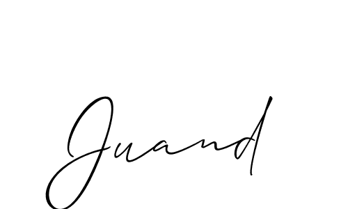 Design your own signature with our free online signature maker. With this signature software, you can create a handwritten (Allison_Script) signature for name Juand. Juand signature style 2 images and pictures png