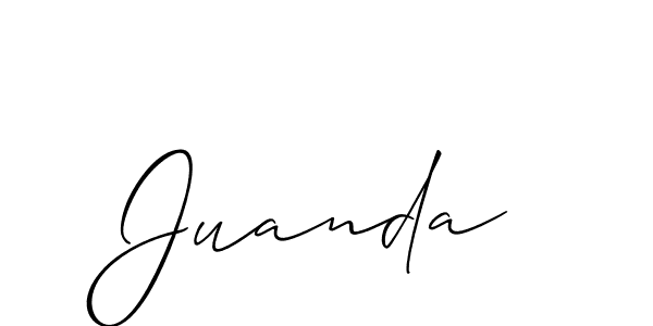 The best way (Allison_Script) to make a short signature is to pick only two or three words in your name. The name Juanda include a total of six letters. For converting this name. Juanda signature style 2 images and pictures png