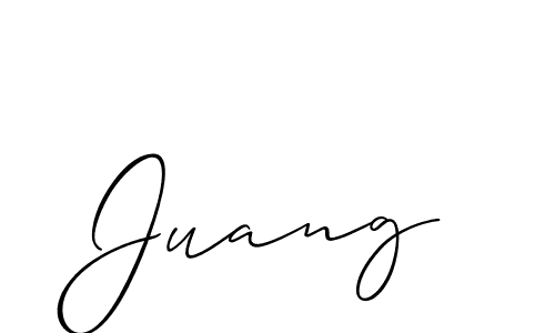 Design your own signature with our free online signature maker. With this signature software, you can create a handwritten (Allison_Script) signature for name Juang. Juang signature style 2 images and pictures png