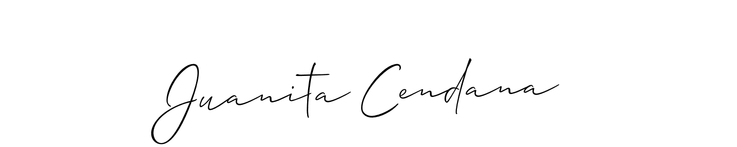 Make a beautiful signature design for name Juanita Cendana. With this signature (Allison_Script) style, you can create a handwritten signature for free. Juanita Cendana signature style 2 images and pictures png